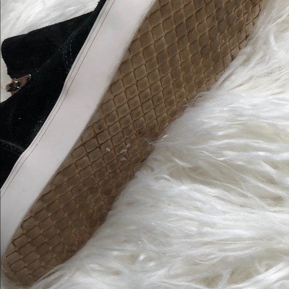 Black suede Steve Madden wedge zip sz 8 - Picture 4 of 5